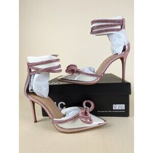 INC Laynea Pointed Toe Heels Pumps Womens 6 Pink Bling Ankle Strap Shoes NWB